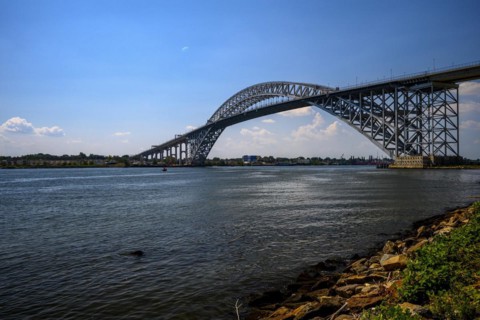 Bayonne Bridge from the Dennis P. Collins Park, Bayonne, NJ, USA, USA, North America