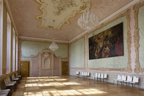 Interior view, Great Hall of the Prelature, Benedictine Monastery Rajhrad, Loucka, Rajhrad,