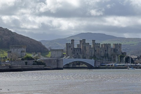Castle, bridge, River Conwy, Conwy, Wales, Great Britain