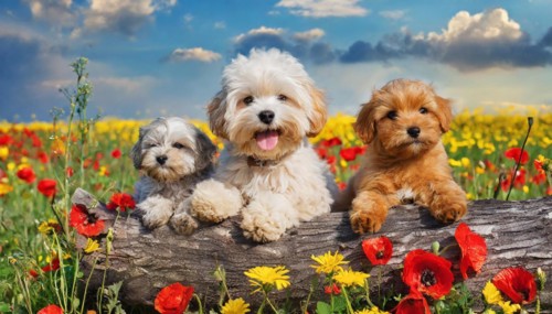 KI generated, animal, animals, mammal, mammals, Maltipoo (Canis lupus familiaris), dog, dogs,