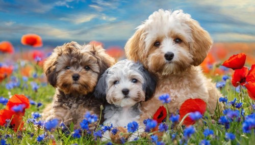 KI generated, animal, animals, mammal, mammals, Maltipoo (Canis lupus familiaris), dog, dogs,