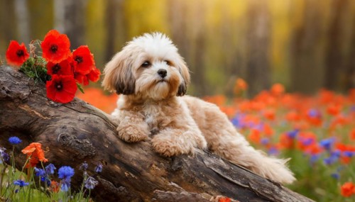 KI generated, animal, animals, mammal, mammals, Maltipoo (Canis lupus familiaris), dog, dogs,