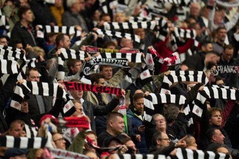 Bundesliga Eintracht Frankfurt-Union Berlin at Deutsche Bank Park in Frankfurt. Frankfurt fans show