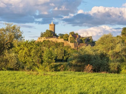 Schoenburg Castle in the Saale Valley in the evening light, Schoenburg (Saale), Saxony-Anhalt,