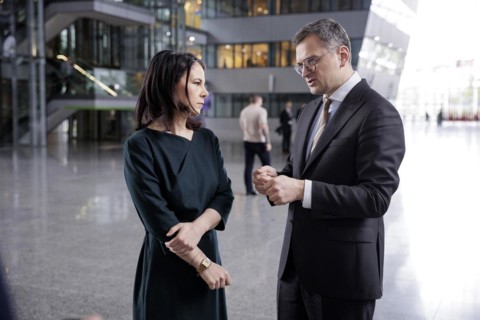 (L-R) Annalena Baerbock, Federal Foreign Minister, and Dmytro Kuleba, Foreign Minister of Ukraine,