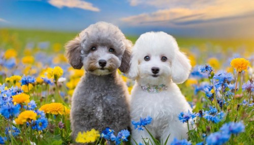 AI generated, animals, mammals, dog, domestic dogs (Canis lupus familiaris), two animals, white,
