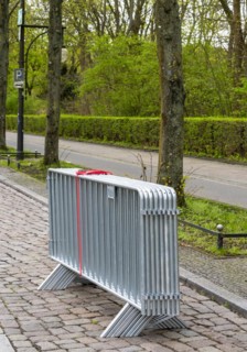 Barrier fences provided for a running event, Strasse des 17. Juni, Berlin, Germany, Europe