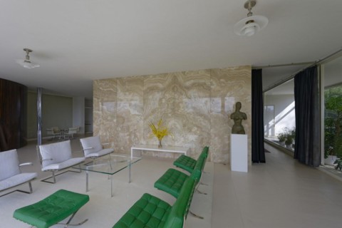 Interior view, living room, Villa Tugendhat (architect Ludwig Mies van der Rohe, UNESCO World