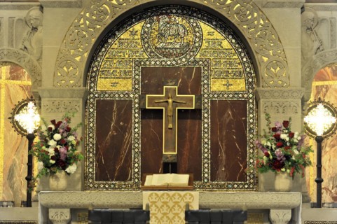 Church of the Redeemer, start of construction 1903, Bad Homburg v. d. Hoehe, Hesse, Altar with