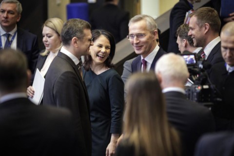 Dmytro Kuleba, Foreign Minister of Ukraine, Annalena Baerbock, Federal Foreign Minister, and Jens