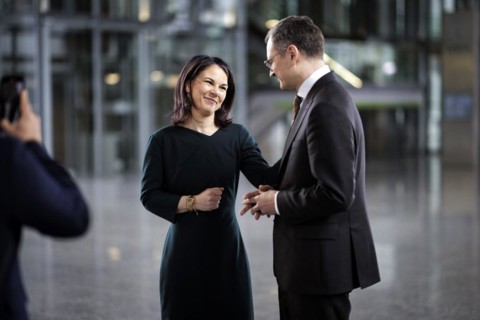 (L-R) Annalena Baerbock, Federal Foreign Minister, and Dmytro Kuleba, Foreign Minister of Ukraine,