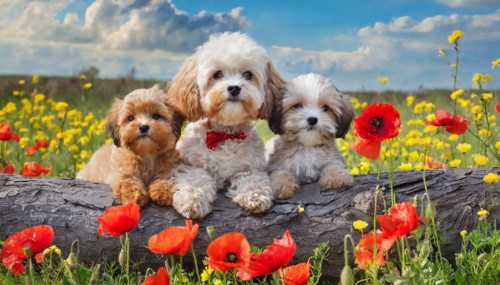 KI generated, animal, animals, mammal, mammals, Maltipoo (Canis lupus familiaris), dog, dogs,
