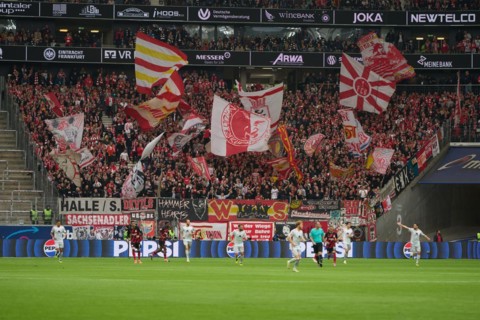 Bundesliga Eintracht Frankfurt-Union Berlin at Deutsche Bank Park in Frankfurt. Berlin's fans.