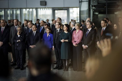 (L-R) Jose Manuel Albares, Foreign Minister of Spain, Lumini?a-Teodora Odobescu, Foreign Minister