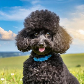 KI generated, animals, mammals, dog, domestic dogs (Canis lupus familiaris), black, black