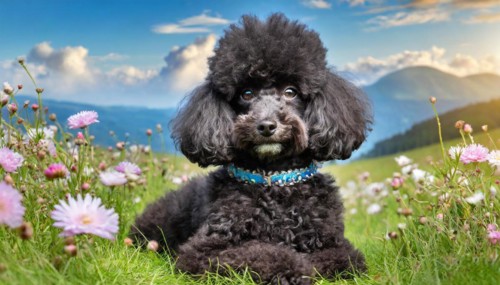 Ai generated, animals, mammals, dog, domestic dogs (Canis lupus familiaris), black, black