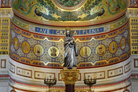 Church of Notre-Dame de la Garde with mosaics, Marseille, Interior view of a church dome with