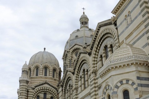 Marseille Cathedral or Cathedrale Sainte-Marie-Majeure de Marseille, 1852-1896, Marseille, View