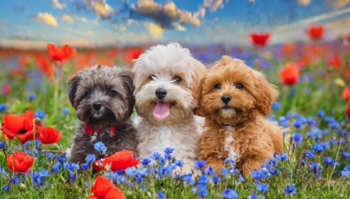 KI generated, animal, animals, mammal, mammals, Maltipoo (Canis lupus familiaris), dog, dogs,