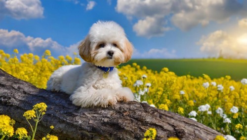 KI generated, animal, animals, mammal, mammals, Maltipoo (Canis lupus familiaris), dog, dogs,