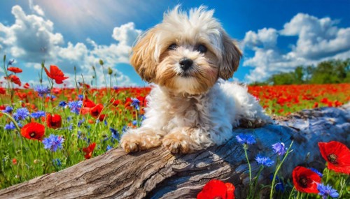 KI generated, animal, animals, mammal, mammals, Maltipoo (Canis lupus familiaris), dog, dogs,