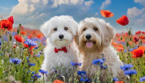KI generated, animal, animals, mammal, mammals, Maltipoo (Canis lupus familiaris), dog, dogs,
