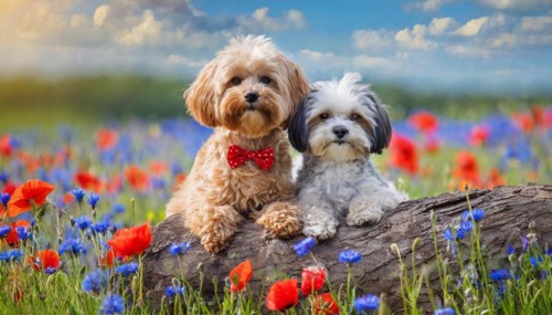 KI generated, animal, animals, mammal, mammals, Maltipoo (Canis lupus familiaris), dog, dogs,