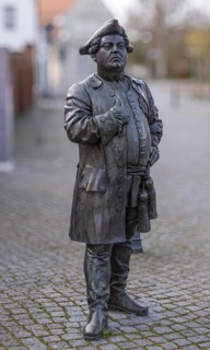 Bronze figure of the Prussian King Friedrich Wilhelm I by the sculptor Anton Schumann in memory of