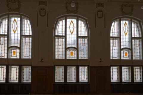 Interior view, window, hall, Janacek Academy of Music and Performing Arts, Brno, Brno, Jihomoravsky