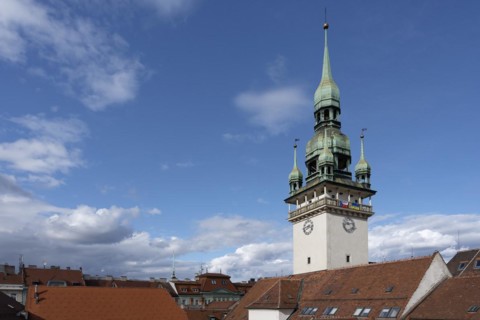 Roof, Tower, Old Town Hall, Brno, Jihomoravsky kraj, Czech Republic, Europe