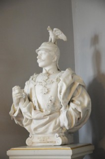 Langenburg Castle, marble bust of Wilhelm I in uniform with an eagle on his shoulder, Langenburg