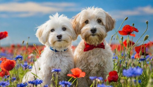KI generated, animal, animals, mammal, mammals, Maltipoo (Canis lupus familiaris), dog, dogs,