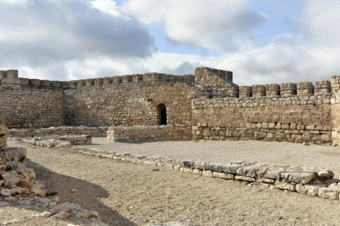 Castillo de Santa Catalina, gothic castle in Jaen, Jaen province, stone ruins of an old fortress