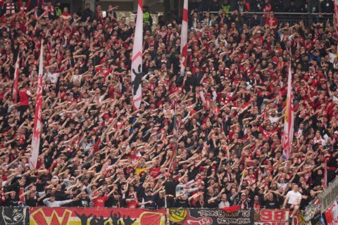 Bundesliga Eintracht Frankfurt-Union Berlin at Deutsche Bank Park in Frankfurt. Berlin's fans.