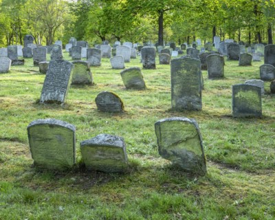Old Jewish cemetery on the Judenhuegel near Kleinbardorf, municipality of Sulzfeld, Hassberge,