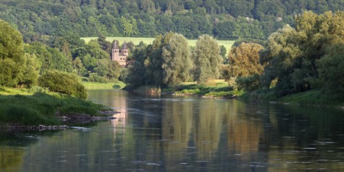 Bursfelde Monastery on the River Weser, Weser Valley, Weserbergland, Hesse, Germany, Europe