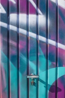 Graffiti, colourfully painted garage door, Bremen, Germany, Europe