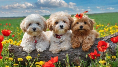 KI generated, animal, animals, mammal, mammals, Maltipoo (Canis lupus familiaris), dog, dogs,