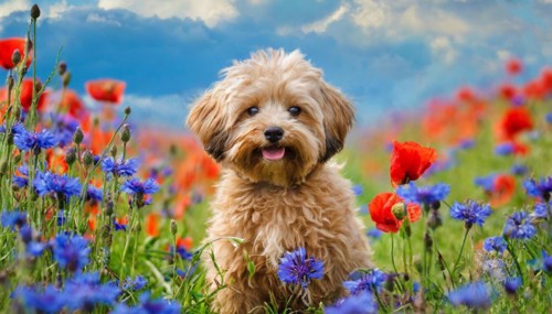 KI generated, animal, animals, mammal, mammals, Maltipoo (Canis lupus familiaris), dog, dogs,