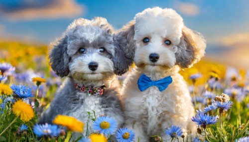 AI generated, animals, mammals, dog, domestic dogs (Canis lupus familiaris), two animals, white,