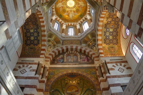 Interior view, Marseille Cathedral or Cathedrale Sainte-Marie-Majeure de Marseille, 1852-1896,