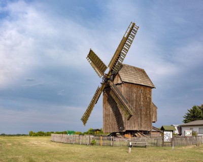 Zwochau mill, trestle windmill, Zwochau, Saxony, Germany, Europe