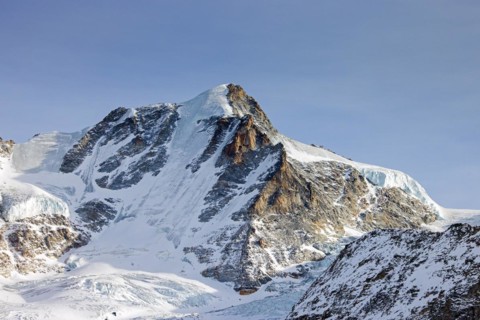 Gran Paradiso, Grand Paradis in winter, mountain top in the Graian Alps between the Aosta Valley
