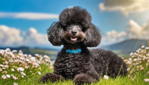 Ai generated, animals, mammals, dog, domestic dogs (Canis lupus familiaris), black, black
