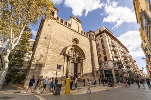 Palma de Mallorca, Spain, October 30 2023: view of amazing Iglesia de Santa Catalina, Europe
