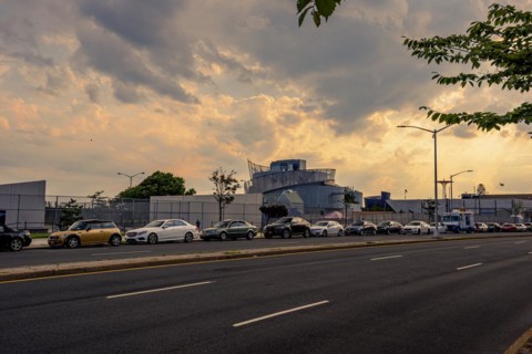 Sun sets on a warm summer day in Coney Island, Brooklyn, NY, USA, USA, North America