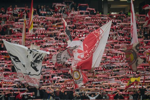 Bundesliga Eintracht Frankfurt-Union Berlin at Deutsche Bank Park in Frankfurt. Berlin's fans.