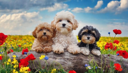 KI generated, animal, animals, mammal, mammals, Maltipoo (Canis lupus familiaris), dog, dogs,