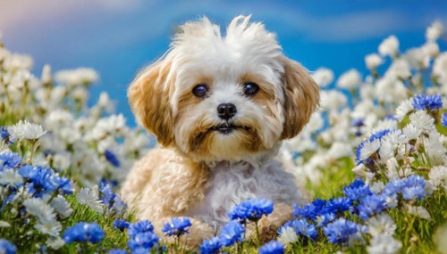 KI generated, animal, animals, mammal, mammals, Maltipoo (Canis lupus familiaris), dog, dogs,