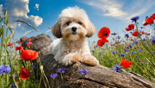 KI generated, animal, animals, mammal, mammals, Maltipoo (Canis lupus familiaris), dog, dogs,